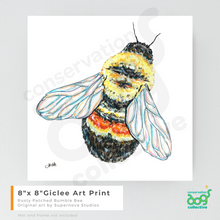 Load image into Gallery viewer, Rusty Patched Bumble Bee: 8&quot; x 8&quot; Giclee Art Print
