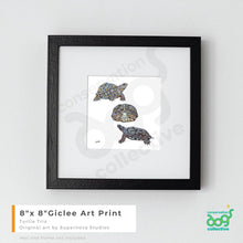 Load image into Gallery viewer, Turtle Trio: 8&quot; x 8&quot; Giclee Art Print
